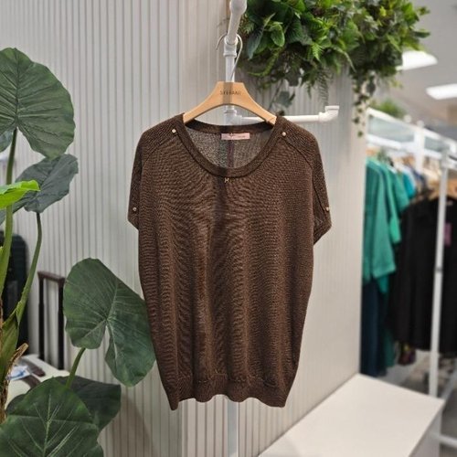 셀러허브 1 스테파니 HC05 에이치반팔니트티셔츠 여성2컬러 여름반팔 니트 캡소매 A25SW5244H