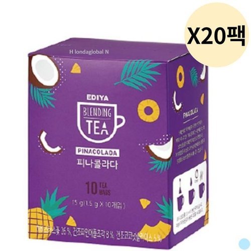 셀러허브 식품 이디야 과일 허브 블렌딩 티백 차 피나콜라타 10T X20