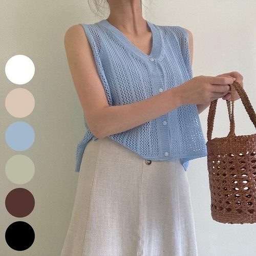 패션플러스 [강물처럼] 빅사이즈사랑해요 P713L307 스카시오픈쿨베스트 TG (10559025A)