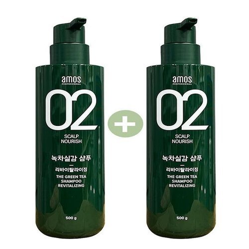 셀러허브 1 1+1 아모스 녹차실감 샴푸 리바이탈라이징 500g x2SET(LC) (51624365)