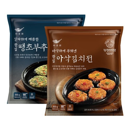 사옹원 [T] 사옹원 부침명장 한입 땡초부추전 300g 1개 + 아삭김치전 300g 1개