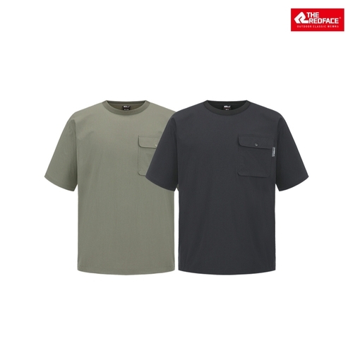 레드페이스 레드페이스 본사] 포켓우븐라운드하프티셔츠 REWMTSMBE616