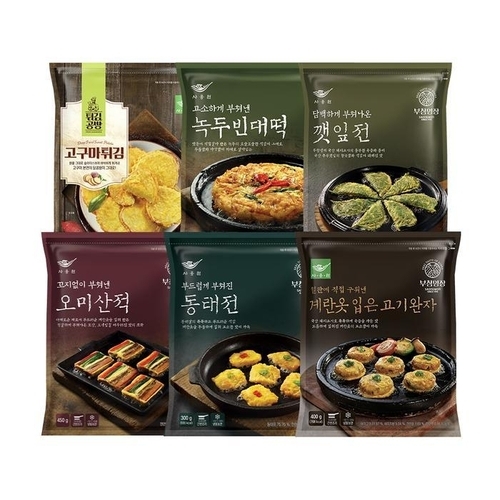 셀러허브 식품 [사옹원] 명절 필수 전 튀김 세트 / 녹두빈대떡 계란옷고기완자 동태전 오미산적 깻잎 (45328550)