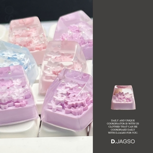 패션플러스 [디자이너몰] 작은 꽃 키캡 플라워 디자인 크리스탈 싱글