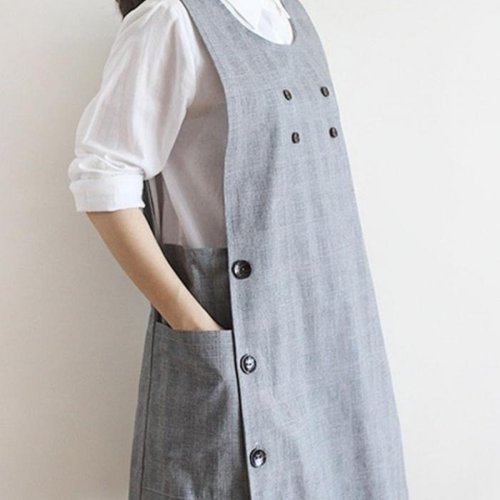 셀러허브 생활리빙 공방 유치원 어린이집 주방 클래식버튼 앞치마 2컬러