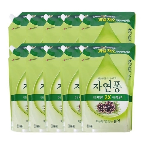 셀러허브 생활리빙 자연퐁 찌든때 걱정없는 솔잎 주방세제 리필 1.4L x10 (49042778)