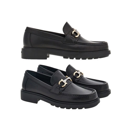 페라가모 페라가모 26SS 더글라스 DUGLAS 더블 간치니 로퍼 블랙 0768108