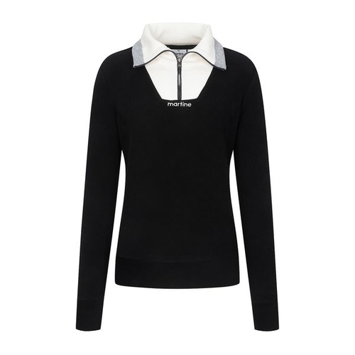 마틴 여성 마린 카라티셔츠 블랙 QW0DKS40539_P349098314