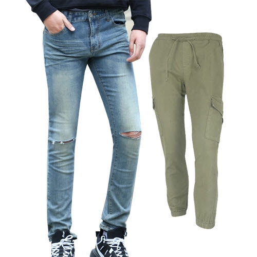 패션플러스 [엣지애 남성] 패션의 기본! 남성 청바지,카고바지 인기 특가   MASK10 마스크 랜덤증정