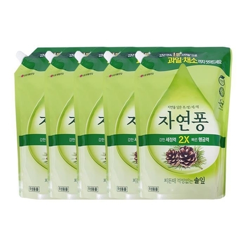 셀러허브 생활리빙 자연퐁 찌든때 걱정없는 솔잎 주방세제 리필 1.4L x5 (49042779)