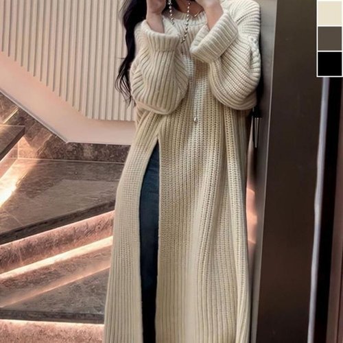 셀러허브 1 [XBI71749]여성 슬릿롱 니트티 1P 겨울 데일리 캐주얼