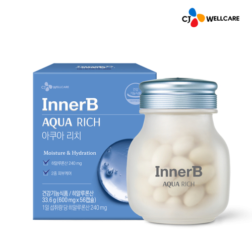 CJ공식 이너비 아쿠아리치 히알루론산 맥스 56캡슐 1박스