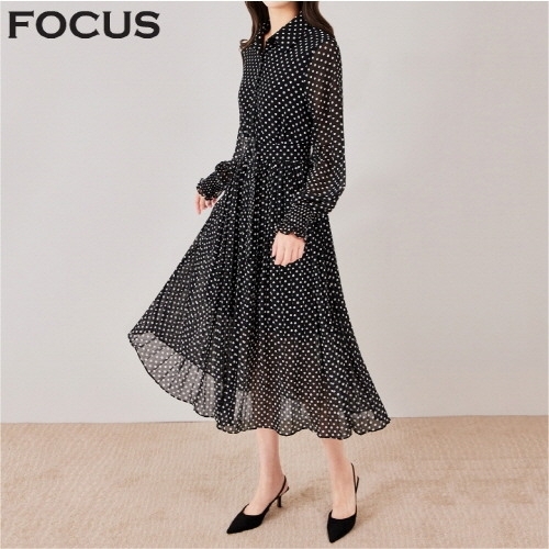 [패션플러스][포커스] 포커스 도트카라벨트셋원피스VF3F1OP3201