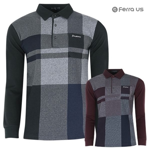 T&D 페라어스 남성 사각배색 체크 골프 카라셔츠 CTDJ2121W2_P331685150