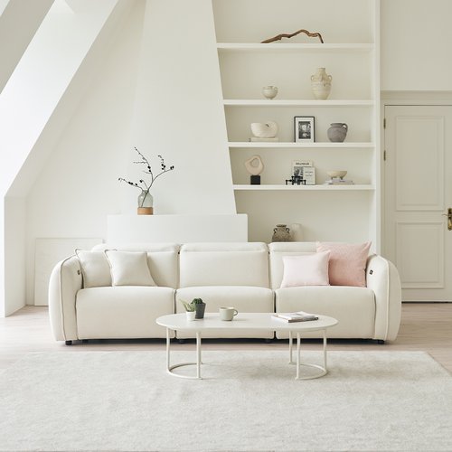 에몬스가구 OEM 에몬스 휴브300 4인용 생활발수 이지클린 패브릭 리클라이너 소파 (쿠션증정)