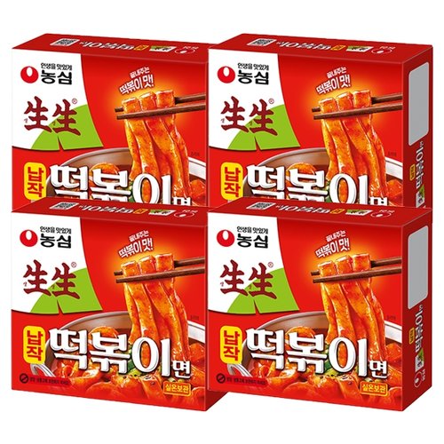 농심(주) 농심 생생납작 떡볶이면 258g x 4개