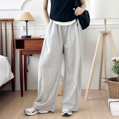 보슈아 여성 에어 메쉬 사이드턱 힙포켓 와이드 팬츠 허리밴딩 여름 긴바지SS1028W_P403129858