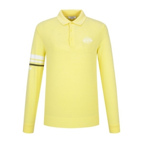 마틴 남성 소매배색 카라 스웨터 옐로우 QM0ENI10263_P355606683