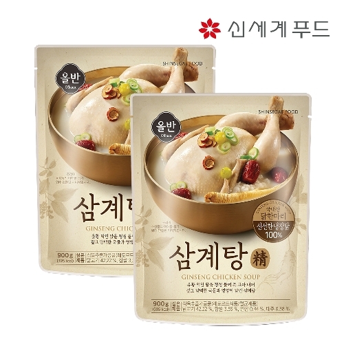 (주)신세계푸드 올반 삼계탕 정 900g x 2팩
