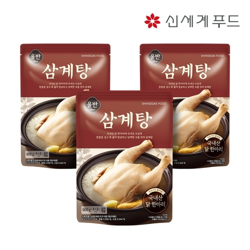 (주)신세계푸드 올반 신세계푸드 삼계탕 900g x 3팩
