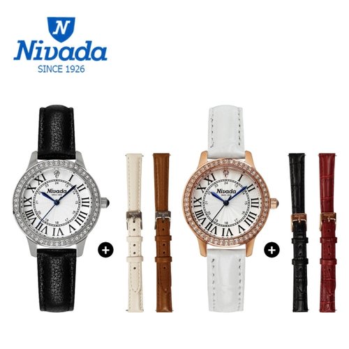 [니바다][니바다] [NIVADA] 니바다 1 2 체인저블 여성용 가죽시계 2종중 택1 (3가지연출)