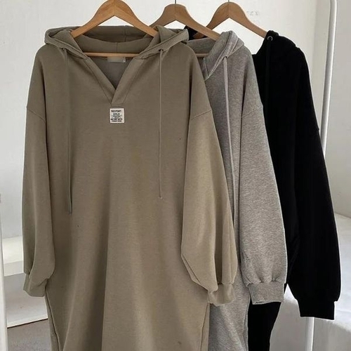 시드마켓 패치 라벨 브이 후드 원피스 312Q279S 빅사이즈 512_P414217896