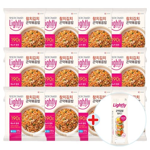라이틀리 참치김치 곤약볶음밥 200g 12개 + 곤약김밥 220g
