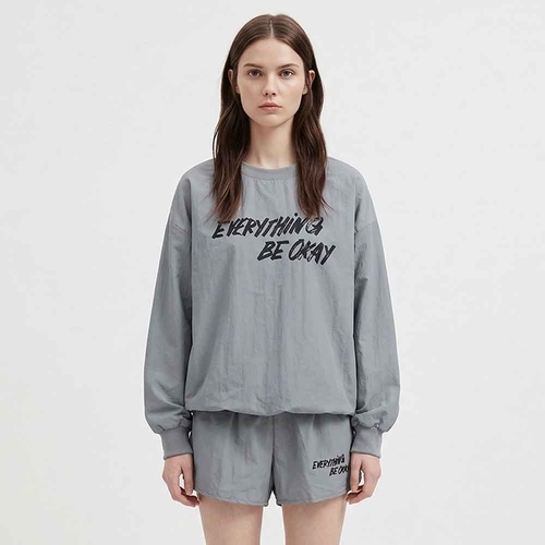 샵앤 여성 라운드 에브리 나염 맨투맨 반바지 셋업 세트 SHA-WSET-21168-카키