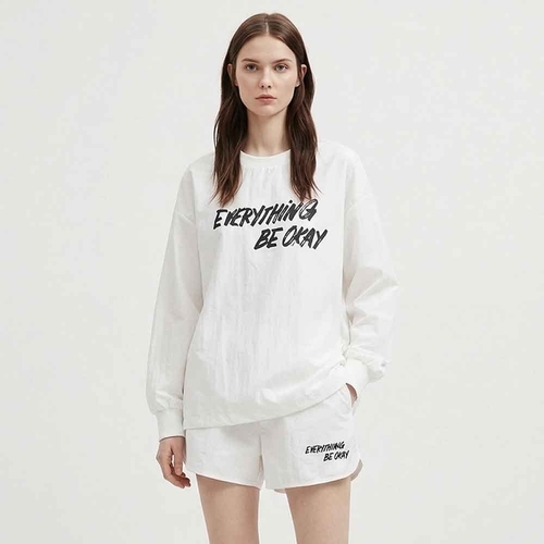 샵앤 여성 라운드 에브리 나염 맨투맨 반바지 셋업 세트 SHA-WSET-21168-아이보리