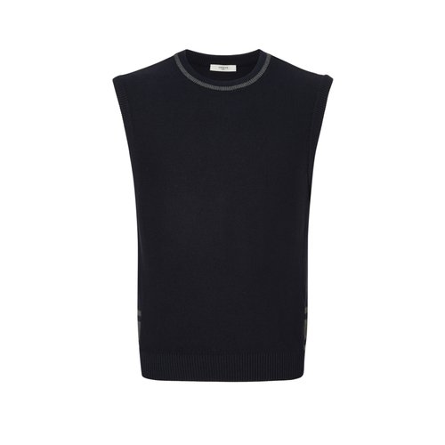 헤지스골프 헤지스 골프 [간절기필수템][ONLINE EXCLUSIVE] 네이비 남성 인타샤 로고 니트 베스트  (HUSW4C920N3)