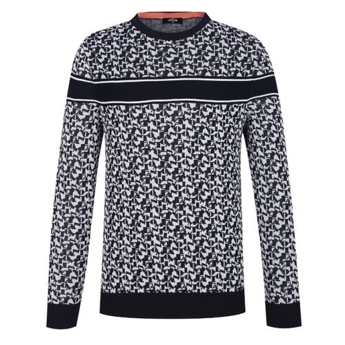 [팬텀][팬텀] 남성 로고 자카드 블럭 배색 니트 / 211D1SR002NA