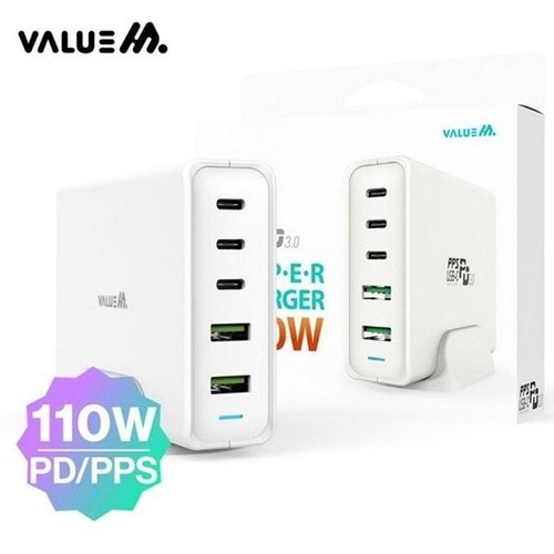 기타 밸류엠 PD 110W PPS 충전기 미포 초고속 멀티 5포트 (WFH05W8)