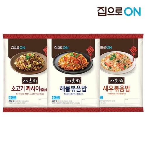 집으로ON 팔선생 볶음밥 230g x 16+2봉/새우/해물/소고기