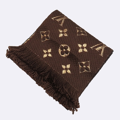 루이비통 고이비토 중고명품 Louis Vuitton(루이비통) M71383 브라운 컬러 로고마니아 샤인 울 혼방 머플러