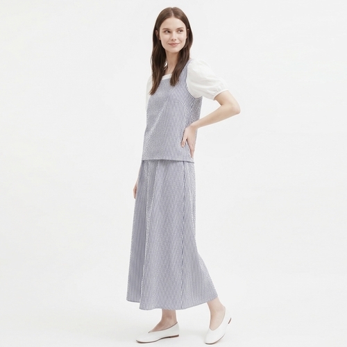 샵앤 여성 잔고방 바캉스 민소매 나시 롱스커트 세트 NTT-WSET-21152-네이비