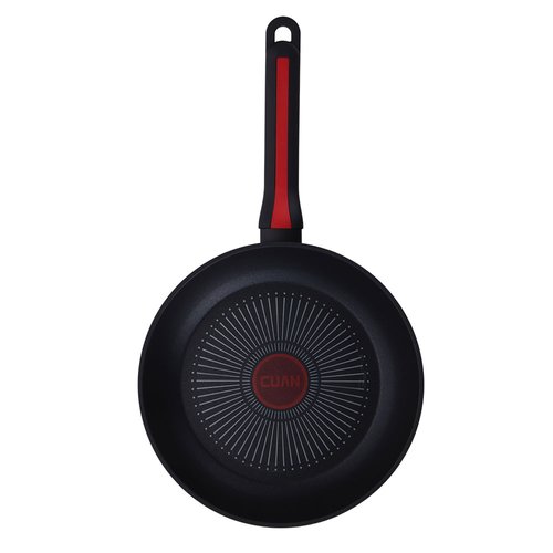 밀양본차이나 [쿠안] 인덕션 레이디 블랙 논스틱 코팅 센서 프라이팬, 24cm