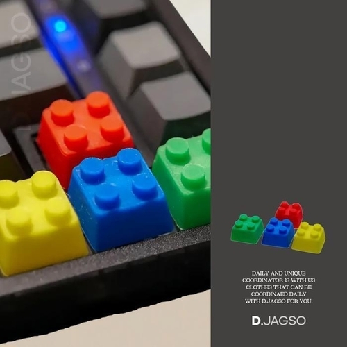 패션플러스 [디작소] 키캡 기계식 키보드 악세사리 레고 블럭 모양 (46184897)