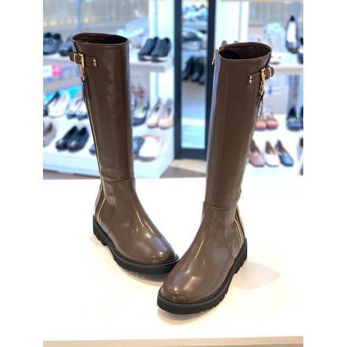 [패션플러스][엘초이] 라운드토 금장지퍼장식 3cm 롱부츠 FSF22SN2121