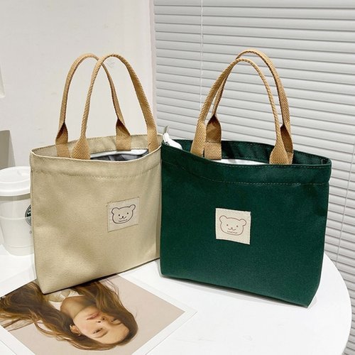 [패션플러스][루즈루나] 마드리 캔버스 미니 손가방 에코백 대학생 가방 강아지산책 손목가방 피크닉 도시락가방