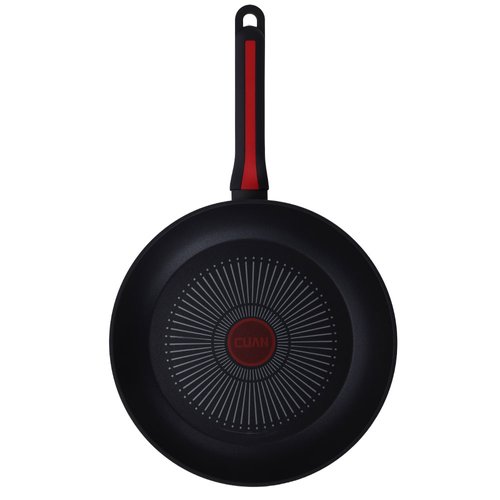밀양본차이나 [쿠안] 인덕션 레이디블랙 논스틱 코팅 센서 프라이팬, 28cm