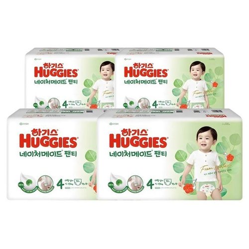 셀러허브 생활리빙 하기스 네이처메이드 팬티형 4단계 남아 52매x4팩