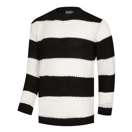 파파브로 남성 간절기 네이처 스트라이프 라운드넥 니트 SO-KN-Q030_P405666009