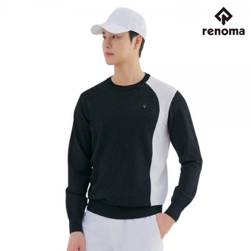 레노마 골프] 레노마골프 남성 골프 봄 스포티한 블록 배색 스카시 패턴 라운드 니트 N-1206 CA3843618