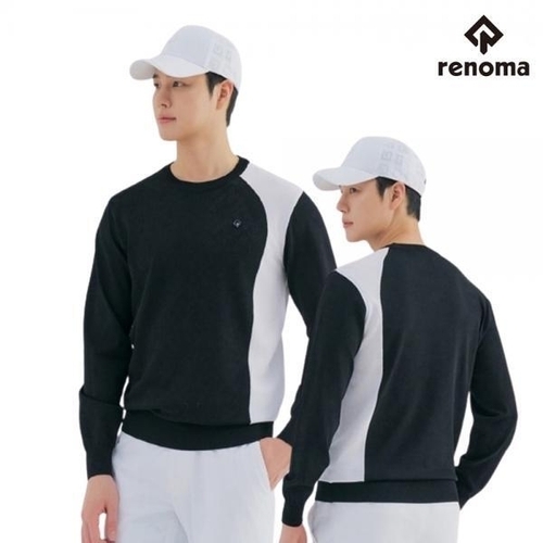 레노마 골프] 레노마 골프 남성 골프 봄 라인 배색 스카시 로고 패턴 라운드 니트 RMSRN-1206 CA3843617
