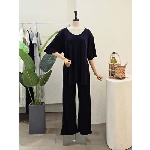 [패션플러스][포커스]   24FM4E9ST5862데일리 브이넥 티셔츠 팬츠 세트