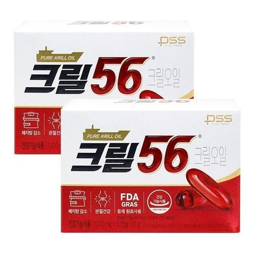 기타브랜드 펄세스 크릴오일 크릴56 1000mgX30캡슐X2팩_P387989357