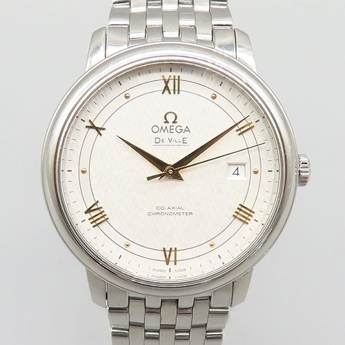 오메가 중고명품 드빌 프레스티지 코-액시얼 크로노미터 39.5MM 오토매틱 스틸 남성용 시계 56183wp