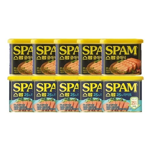 CJ제일제당 온라인 스팸클래식 340g x5개 + 스팸라이트 340g_P418516507