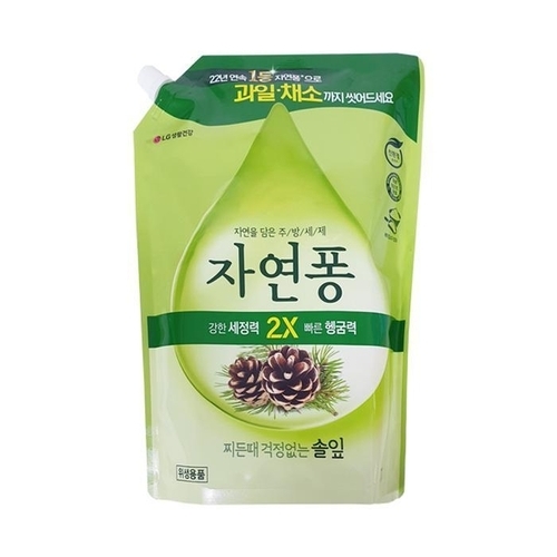 셀러허브 생활리빙 자연퐁 찌든때 걱정없는 솔잎 주방세제 리필 1.4L (49042781)
