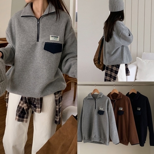 아이우먼 위쉬몰 KD 후리스라벨지퍼넥긴팔티T710H602 빅사이즈_P416404123